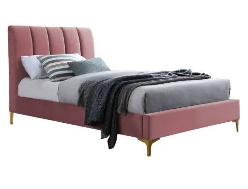 [MIRAGEV90AR] Lit simple 90x200 Mirage en velours vieux rose