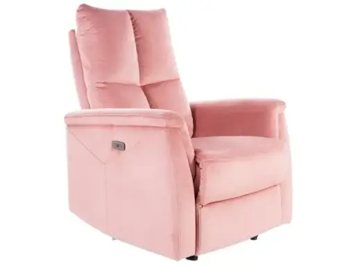 Fauteuil inclinable Neptun en velours et à commande électrique