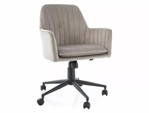 Fauteuil de bureau pivotant Q-886 à piètement en métal et assise en velours