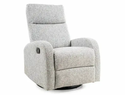 [OLIMPSZ] Fauteuil détente pivotant Olimp en tissu texturé gris avec fonction bascule