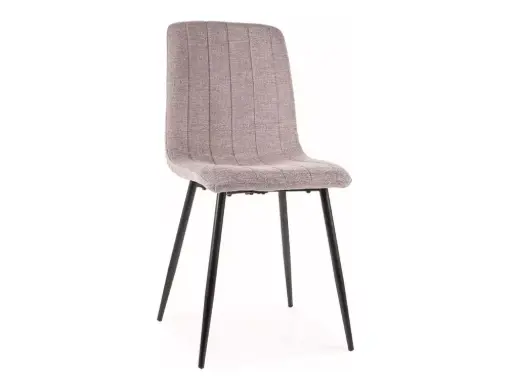 Chaise design Alan en tissu avec pieds en métal noir