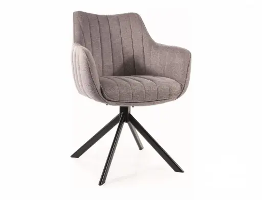 Fauteuil pivotant Azalia en tissu avec piètement métal noir