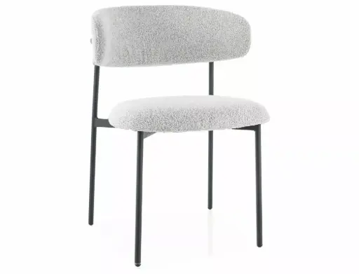 Chaise en tissu et piètement métal noir mat Elton