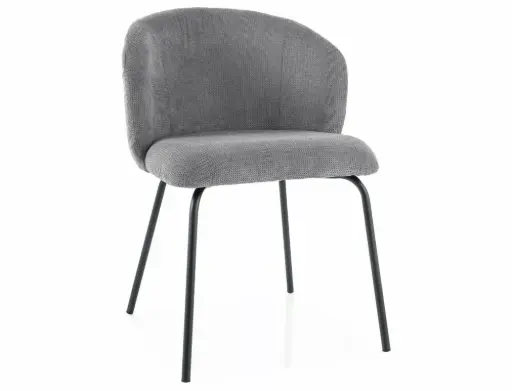 [KEVINVACSZ] Chaise Kevin avec dossier enveloppant en tissu texturé