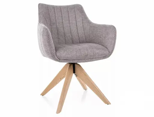 Fauteuil pivotant Azalia D tissu et piètement bois