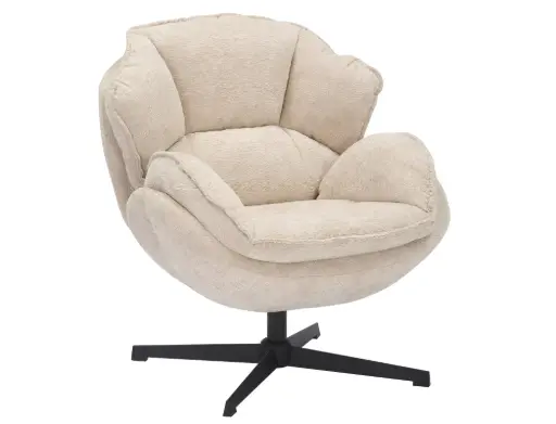 Fauteuil pivotant et enveloppant Betty en tissu