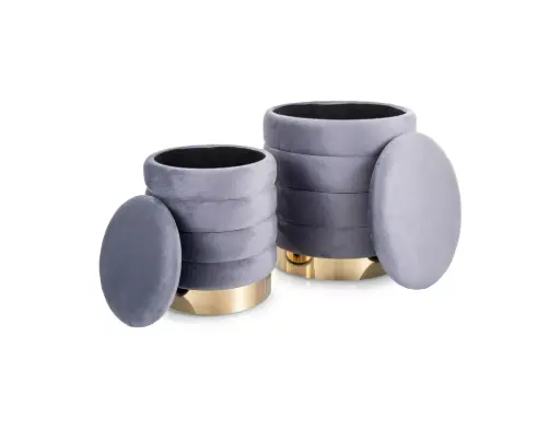 Pouf Britta en velours (ensemble)