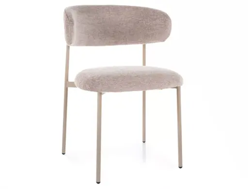 Chaise en tissu et piètement métal beige Elton