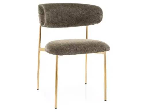 Chaise en tissu et piètement doré Elton