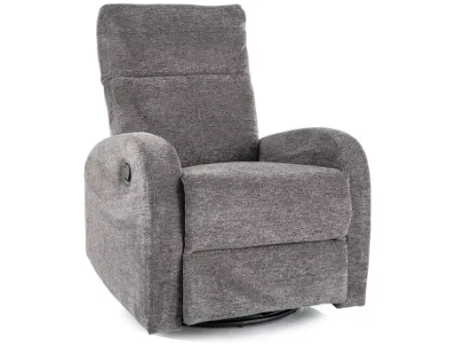 Fauteuil détente pivotant Olimp en tissu Raven avec fonction bascule