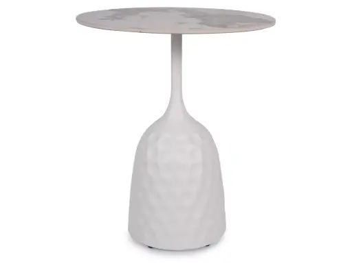 [SALOAB] Table basse contemporaine Salo A en métal blanc et céramique
