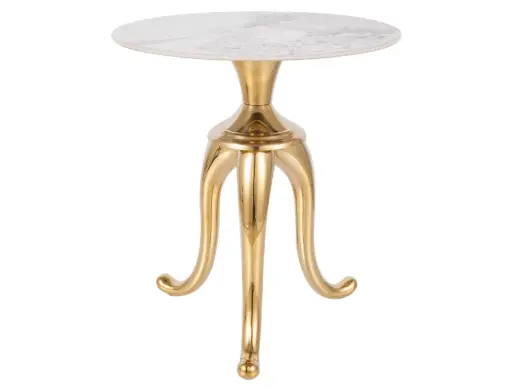 Table basse design Snake en céramique et acier inoxydable