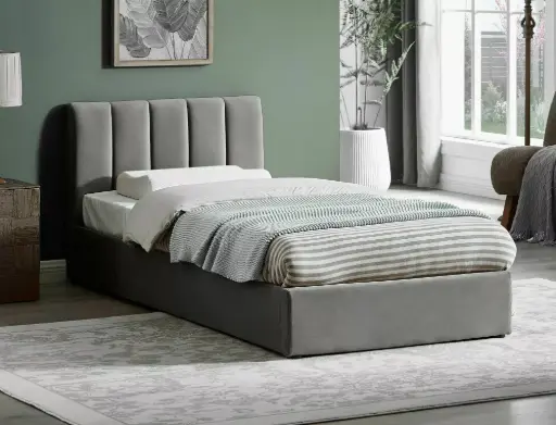 Lit coffre 90x200 contemporain Montreal en velours