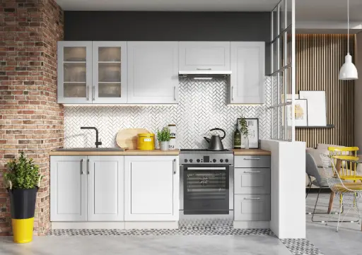 [KNAWSMPO010A374] Cuisine Natalia grise en kit - 180 cm x 240 cm