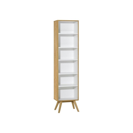 [10229] Bibliothèque Nature à 5 étagères - design scandinave moderne