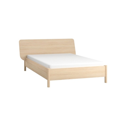 Lit OMM 140x200 avec tête de lit large et inclinée - lit 2 personnes de style japandi