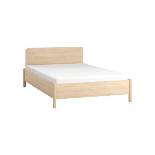 Lit OMM 140x200 avec tête de lit droite - lit 2 personnes de style Japandi