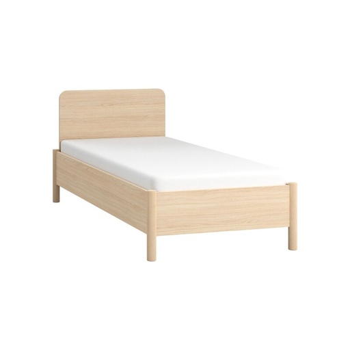 Lit simple OMM 120x200 avec tête de lit droite - style Japandi