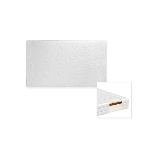 [18014] Matelas Dominic 140x70 cm pour enfants en mousse, fibre de noix de coco et latex
