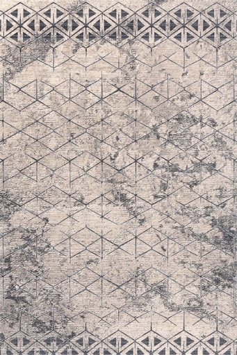 Tapis en laine AGNUS-B BATEJA beige, motif géométrique de style contemporain industriel