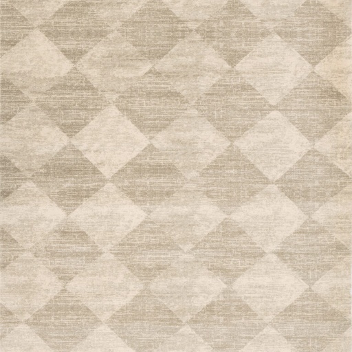 [5901760427289] Tapis carré en laine AGNUS-B Damier beige, motif géométrique de style damier contemporain