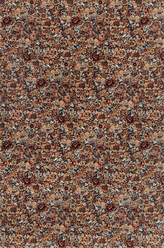 Tapis en laine AGNUS-B FLORALIA émeraude, motif floral vintage chic