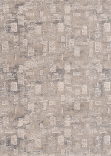 Tapis contemporain en laine AGNUS-B GASPER beige, motif géométrique abstrait
