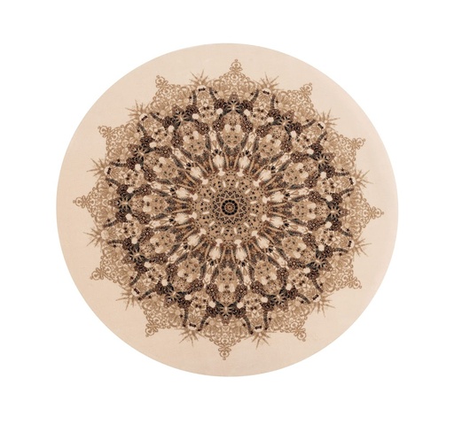 [5901760423465] Tapis rond en laine AGNUS-B JULIA crème à mandala de style oriental chic