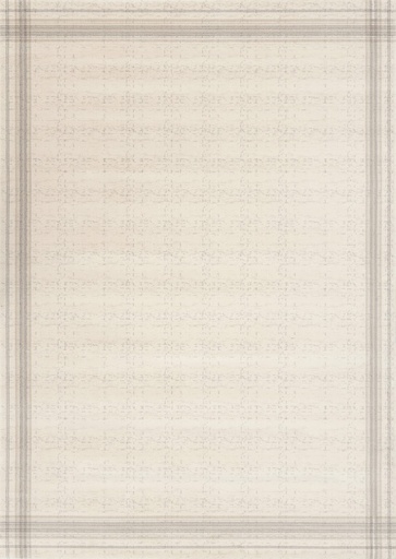 Tapis en laine AGNUS-B LAMBERTO blanc de style minimaliste à quadrillage