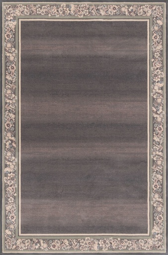 Tapis en laine AGNUS-B PEONY bruyère à bordure florale d'inspiration romantique
