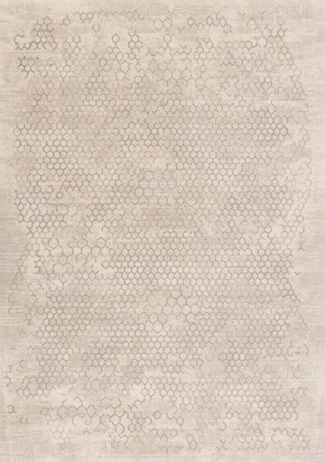 Tapis en laine CALISIA-B PERLA blanc - tapis design contemporain à motif géométrique raffiné effet vieilli