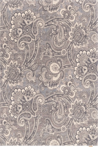 Tapis en laine CALISIA-B VICTORIANA bruyère - motif cachemire floral vintage chic