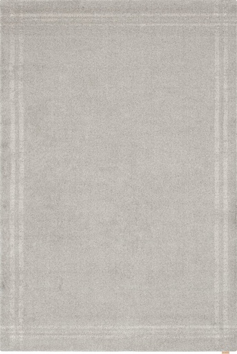 Tapis en laine CALISIA-M-B GRID RIM beige - tapis uni à encadrement discret et élégant
