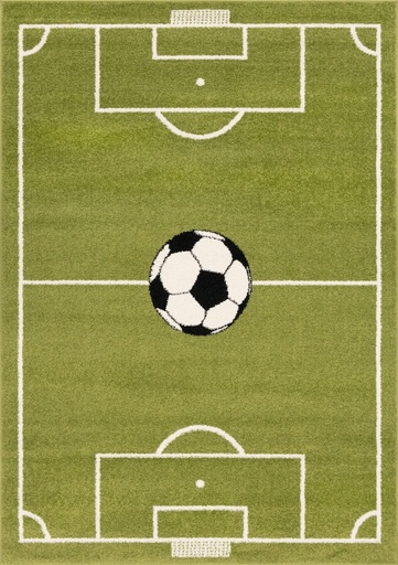 Tapis synthétique FUNKY TOP HOP kiwi pour chambre d'enfants - motif terrain de football ludique