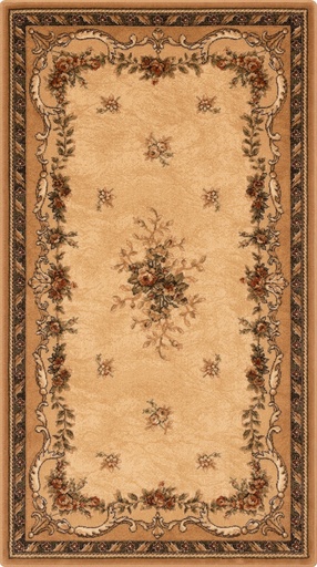 [5904725584041] Tapis en laine ISFAHAN DAFNE Sahara RS06, style classique à rinceaux de fleurs