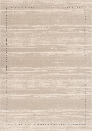 Tapis en laine minimaliste ISFAHAN SABIO beige à lignes et pointillés
