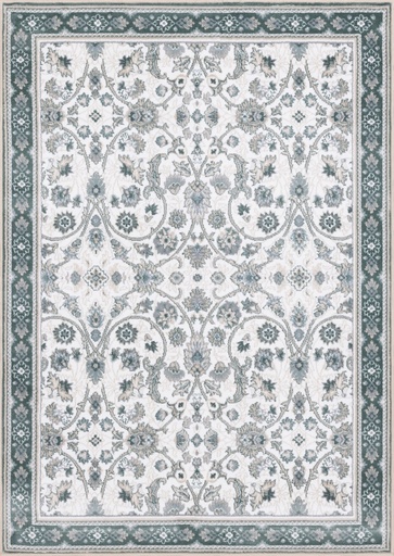 Tapis synthétique LIDA Dwina vert malachite - motif floral oriental