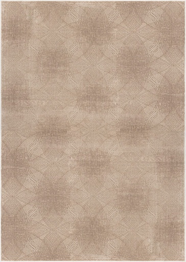 Tapis synthétique LIDA SHRINK Simo P beige - motif géométrique texturé