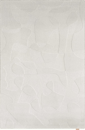 [5901760413909] Tapis contemporain en laine texturée MORPHIC BOTANICA gris clair
