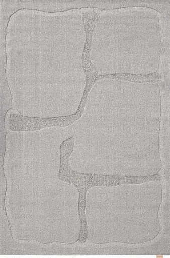 Tapis en laine MORPHIC-B Organica gris - motif organique abstrait en relief