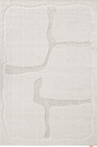 [5901760414067] Tapis en laine MORPHIC-B Organica gris clair - motif organique abstrait en relief