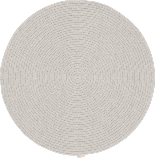 Tapis rond en laine NOBLE Ruti gris clair - motif concentrique minimaliste