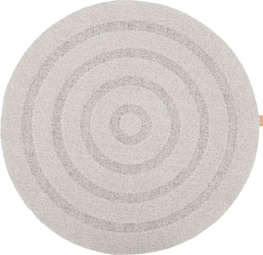 Tapis rond en laine NOBLE-B Oblos gris clair - cercles texturés
