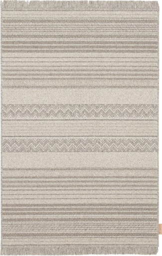 Tapis en laine NOBLE-F Oni gris clair - motifs ethniques et texturés