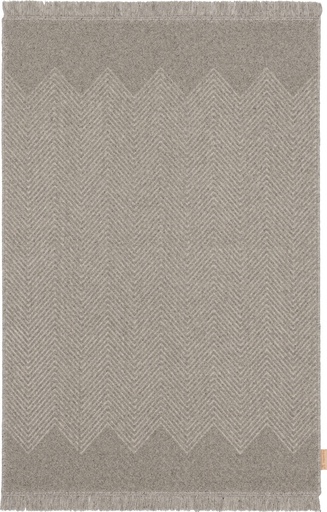 Tapis en laine NOBLE-F Poco gris - motif chevrons et relief texturé