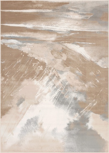 Tapis synthétique SENSI BIZAR beige foncé, motif abstrait inspiration dunes
