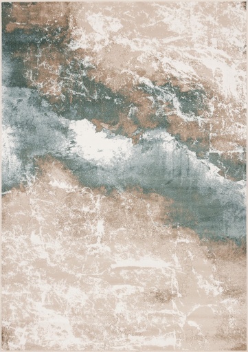 Tapis synthétique SENSI FIUME beige clair, motif abstrait d'inspiration minérale