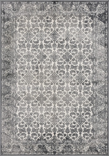 Tapis synthétique SENSI Laden gris - motif oriental patiné