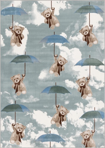 Tapis synthétique SENSI Teddies menthe - tapis pour enfants avec oursons