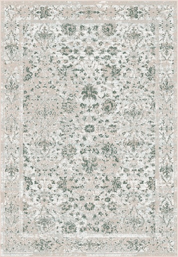 Tapis synthétique SENSI Tris vert malachite - motif oriental patiné